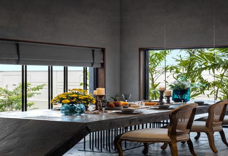Azure Interiors' Love for Stone: Crafting a Seamless Flow from Tables to Flooring